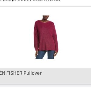 Eileen Fisher Wine Crewneck Long Sleeve Tee Body Form or Loose Fit Depends on sz